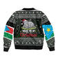 South Sudan Christmas Sleeve Zip Bomber Jacket National Map Flag Colors and Sleeping Rhino Motif - African Pride