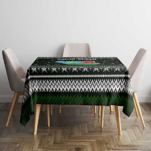 South Sudan Christmas Tablecloth National Map Flag Colors and Sleeping Rhino Motif - African Pride