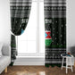 South Sudan Christmas Window Curtain National Map Flag Colors and Sleeping Rhino Motif - African Pride