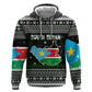 South Sudan Christmas Zip Hoodie National Map Flag Colors and Sleeping Rhino Motif - African Pride