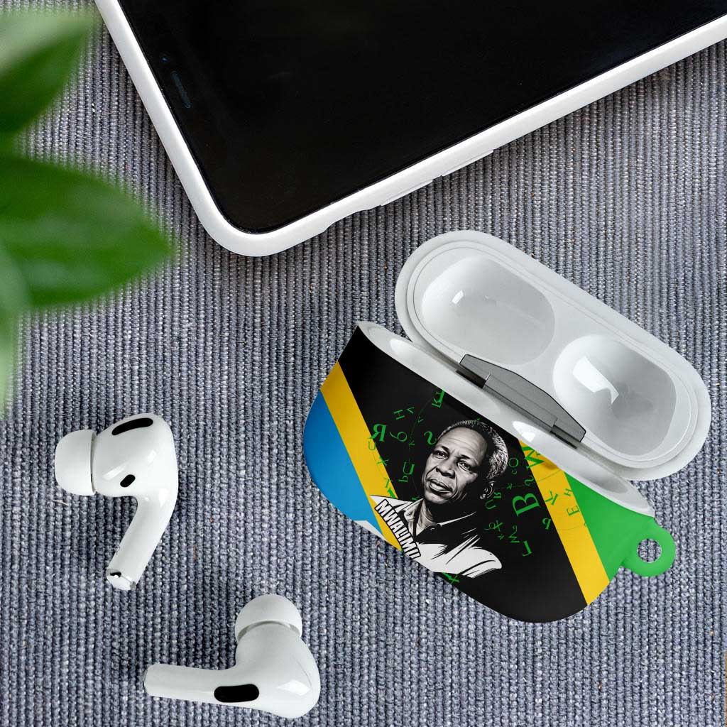 Julius Nyerere AirPods Case Education is a Way of Fighting Poverty Quote and Tanzanian Flag Alphabet - African Pride