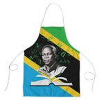 Julius Nyerere Apron Education is a Way of Fighting Poverty Quote and Tanzanian Flag Alphabet - African Pride