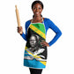 Julius Nyerere Apron Education is a Way of Fighting Poverty Quote and Tanzanian Flag Alphabet - African Pride