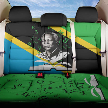 Julius Nyerere Back Car Seat Cover Education is a Way of Fighting Poverty Quote and Tanzanian Flag Alphabet - African Pride