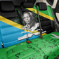 Julius Nyerere Back Car Seat Cover Education is a Way of Fighting Poverty Quote and Tanzanian Flag Alphabet - African Pride