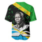 Julius Nyerere Baseball Jersey Education is a Way of Fighting Poverty Quote and Tanzanian Flag Alphabet - African Pride