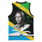 Julius Nyerere Basketball Jersey Education is a Way of Fighting Poverty Quote and Tanzanian Flag Alphabet - African Pride