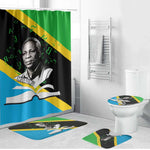 Julius Nyerere Bathroom Set Education is a Way of Fighting Poverty Quote and Tanzanian Flag Alphabet - African Pride