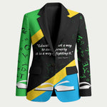 Julius Nyerere Blazer Education is a Way of Fighting Poverty Quote and Tanzanian Flag Alphabet - African Pride
