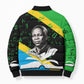 Julius Nyerere Bomber Puffer Jacket Education is a Way of Fighting Poverty Quote and Tanzanian Flag Alphabet - African Pride