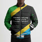 Julius Nyerere Bomber Puffer Jacket Education is a Way of Fighting Poverty Quote and Tanzanian Flag Alphabet - African Pride