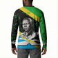 Julius Nyerere Button Sweatshirt Education is a Way of Fighting Poverty Quote and Tanzanian Flag Alphabet