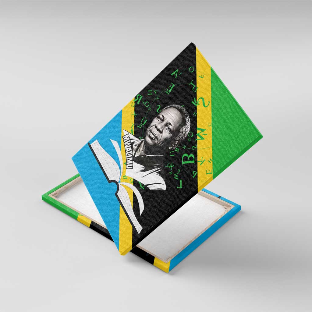 Julius Nyerere Canvas Wall Art Education is a Way of Fighting Poverty Quote and Tanzanian Flag Alphabet - African Pride