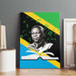 Julius Nyerere Canvas Wall Art Education is a Way of Fighting Poverty Quote and Tanzanian Flag Alphabet - African Pride