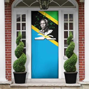 Julius Nyerere Door Cover Education is a Way of Fighting Poverty Quote and Tanzanian Flag Alphabet - African Pride