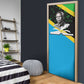 Julius Nyerere Door Cover Education is a Way of Fighting Poverty Quote and Tanzanian Flag Alphabet - African Pride