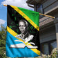 Julius Nyerere Garden Flag Education is a Way of Fighting Poverty Quote and Tanzanian Flag Alphabet - African Pride
