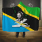 Julius Nyerere Hooded Blanket Education is a Way of Fighting Poverty Quote and Tanzanian Flag Alphabet - African Pride