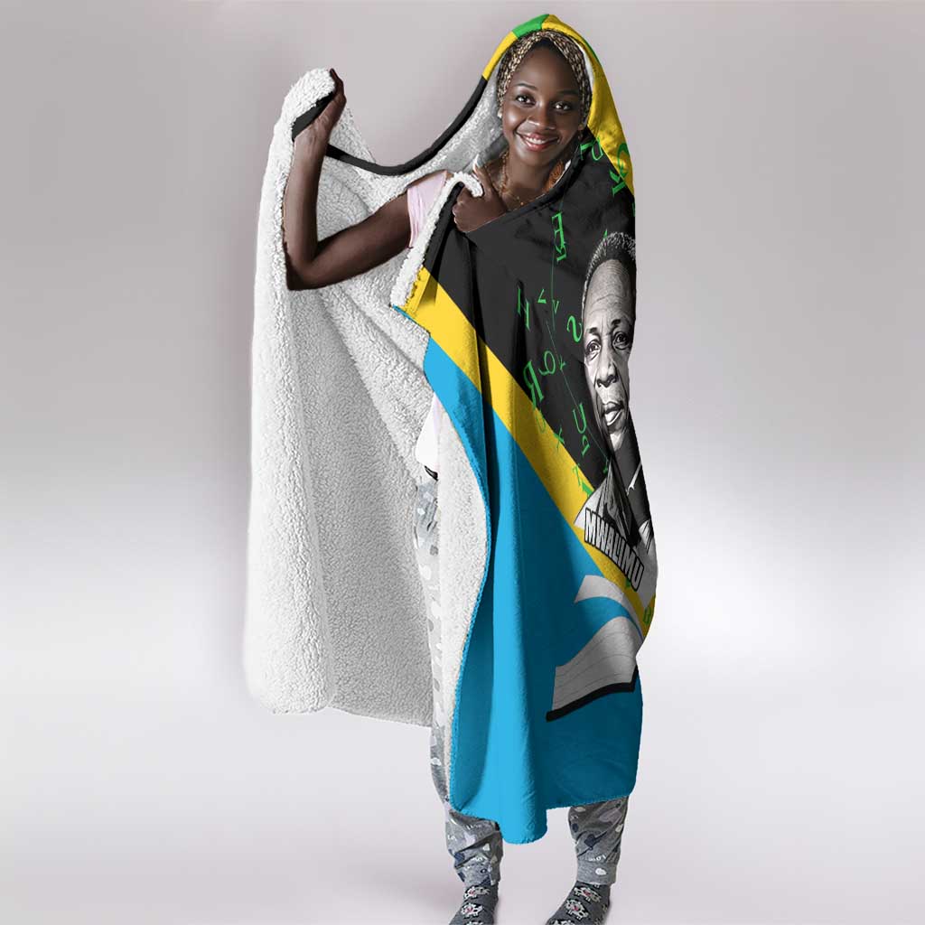 Julius Nyerere Hooded Blanket Education is a Way of Fighting Poverty Quote and Tanzanian Flag Alphabet - African Pride