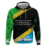 Julius Nyerere Hoodie Education is a Way of Fighting Poverty Quote and Tanzanian Flag Alphabet - African Pride