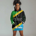 Julius Nyerere Hoodie Dress Education is a Way of Fighting Poverty Quote and Tanzanian Flag Alphabet - African Pride