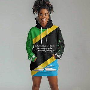 Julius Nyerere Hoodie Dress Education is a Way of Fighting Poverty Quote and Tanzanian Flag Alphabet - African Pride