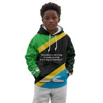 Julius Nyerere Kid Hoodie Education is a Way of Fighting Poverty Quote and Tanzanian Flag Alphabet - African Pride