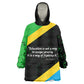 Julius Nyerere Kid Wearable Blanket Hoodie Education is a Way of Fighting Poverty Quote and Tanzanian Flag Alphabet - African Pride