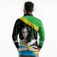 Julius Nyerere Long Sleeve Polo Shirt Education is a Way of Fighting Poverty Quote and Tanzanian Flag Alphabet - African Pride