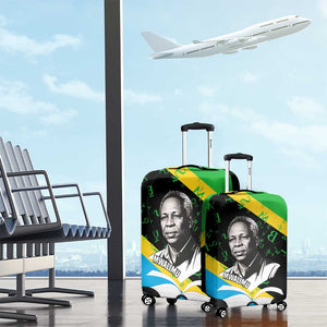 Julius Nyerere Luggage Cover Education is a Way of Fighting Poverty Quote and Tanzanian Flag Alphabet - African Pride