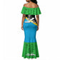 Julius Nyerere Mermaid Dress Education is a Way of Fighting Poverty Quote and Tanzanian Flag Alphabet - African Pride