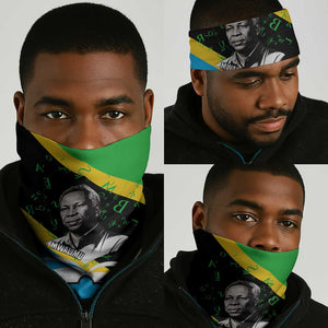 Julius Nyerere Neck Gaiter Education is a Way of Fighting Poverty Quote and Tanzanian Flag Alphabet - African Pride