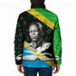 Julius Nyerere Padded Jacket Education is a Way of Fighting Poverty Quote and Tanzanian Flag Alphabet - African Pride