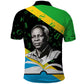 Julius Nyerere Polo Shirt Education is a Way of Fighting Poverty Quote and Tanzanian Flag Alphabet - African Pride