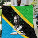 Julius Nyerere Quilt Education is a Way of Fighting Poverty Quote and Tanzanian Flag Alphabet - African Pride