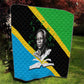 Julius Nyerere Quilt Education is a Way of Fighting Poverty Quote and Tanzanian Flag Alphabet - African Pride