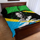 Julius Nyerere Quilt Bed Set Education is a Way of Fighting Poverty Quote and Tanzanian Flag Alphabet - African Pride