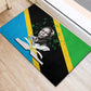 Julius Nyerere Rubber Doormat Education is a Way of Fighting Poverty Quote and Tanzanian Flag Alphabet - African Pride