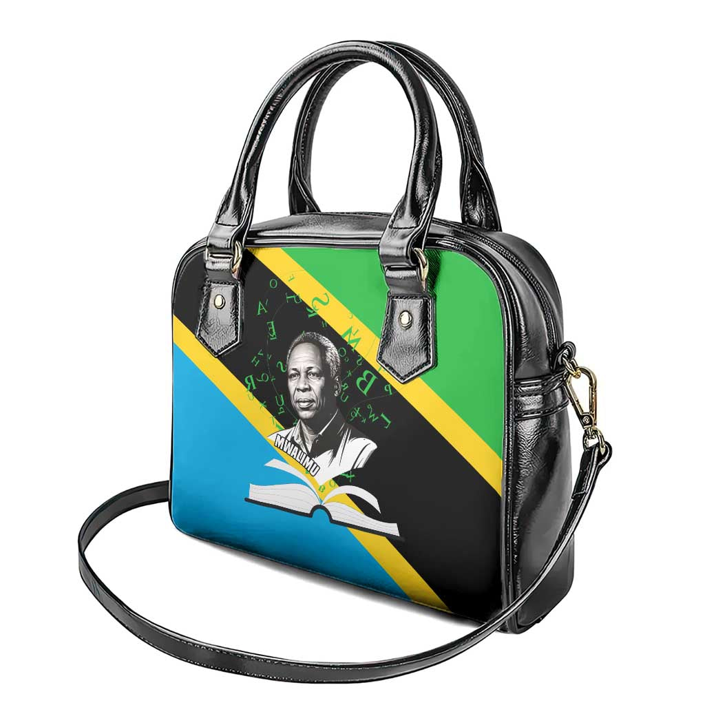 Julius Nyerere Shoulder Handbag Education is a Way of Fighting Poverty Quote and Tanzanian Flag Alphabet - African Pride