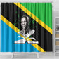 Julius Nyerere Shower Curtain Education is a Way of Fighting Poverty Quote and Tanzanian Flag Alphabet - African Pride
