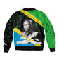 Julius Nyerere Sleeve Zip Bomber Jacket Education is a Way of Fighting Poverty Quote and Tanzanian Flag Alphabet - African Pride