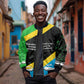 Julius Nyerere Sleeve Zip Bomber Jacket Education is a Way of Fighting Poverty Quote and Tanzanian Flag Alphabet - African Pride