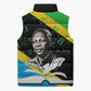 Julius Nyerere Sleeveless Puffer Jacket Education is a Way of Fighting Poverty Quote and Tanzanian Flag Alphabet - African Pride