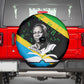 Julius Nyerere Spare Tire Cover Education is a Way of Fighting Poverty Quote and Tanzanian Flag Alphabet - African Pride