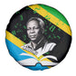 Julius Nyerere Spare Tire Cover Education is a Way of Fighting Poverty Quote and Tanzanian Flag Alphabet - African Pride
