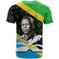 Julius Nyerere T shirt Education is a Way of Fighting Poverty Quote and Tanzanian Flag Alphabet - African Pride