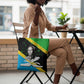 Julius Nyerere Tote Bag Education is a Way of Fighting Poverty Quote and Tanzanian Flag Alphabet - African Pride