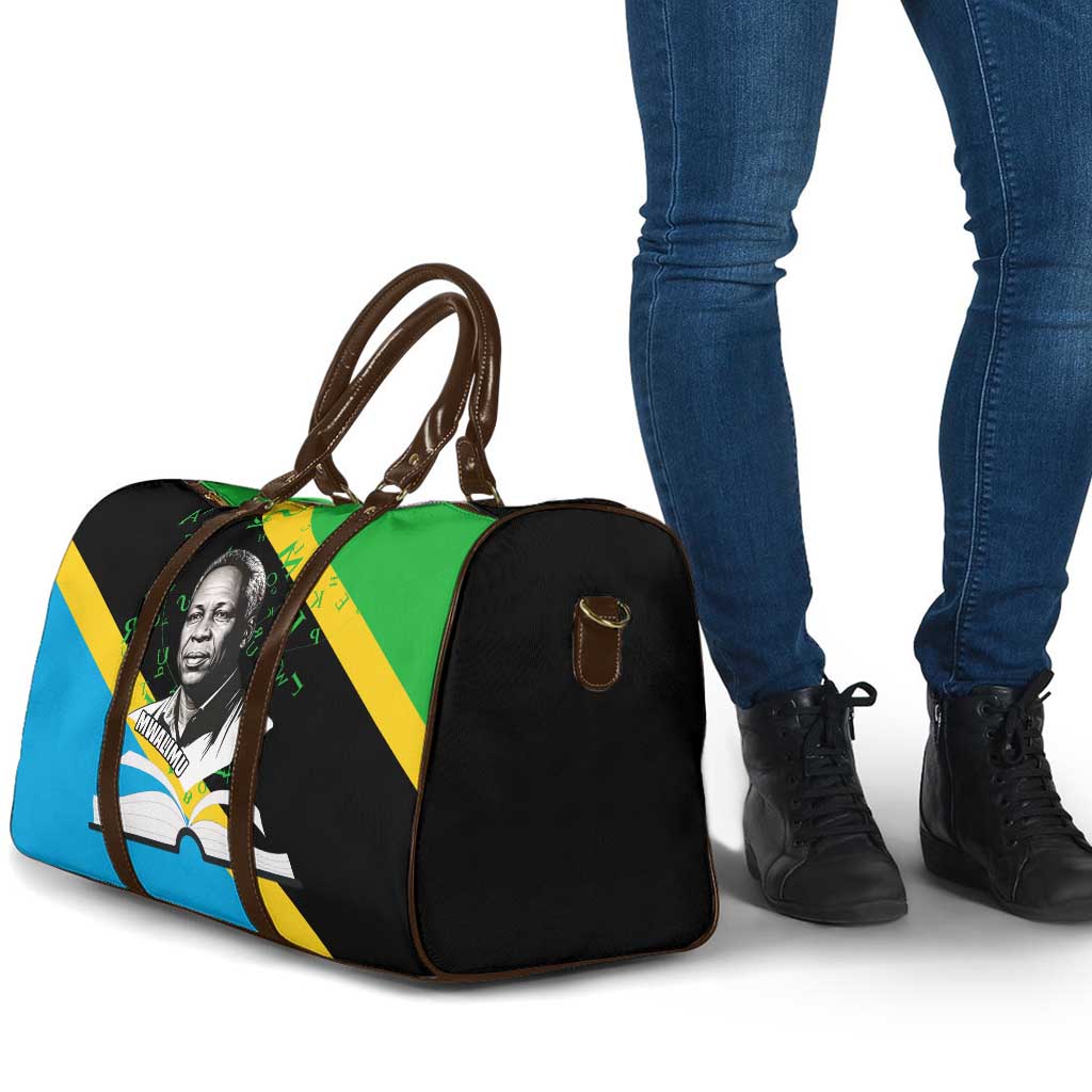 Julius Nyerere Travel Bag Education is a Way of Fighting Poverty Quote and Tanzanian Flag Alphabet - African Pride