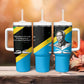 Julius Nyerere Tumbler With Handle Education is a Way of Fighting Poverty Quote and Tanzanian Flag Alphabet - African Pride
