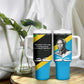 Julius Nyerere Tumbler With Handle Education is a Way of Fighting Poverty Quote and Tanzanian Flag Alphabet - African Pride